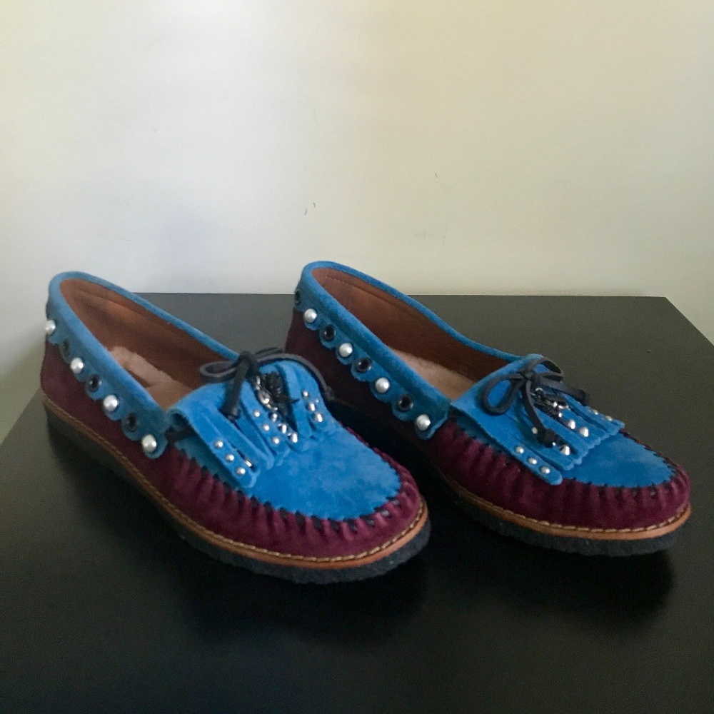 Coach Rexy Roccasin Slip On Moccasin Shoes Suede